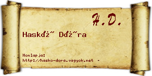 Haskó Dóra névjegykártya